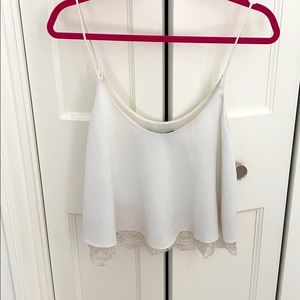 Zara white + lace camisole peplum